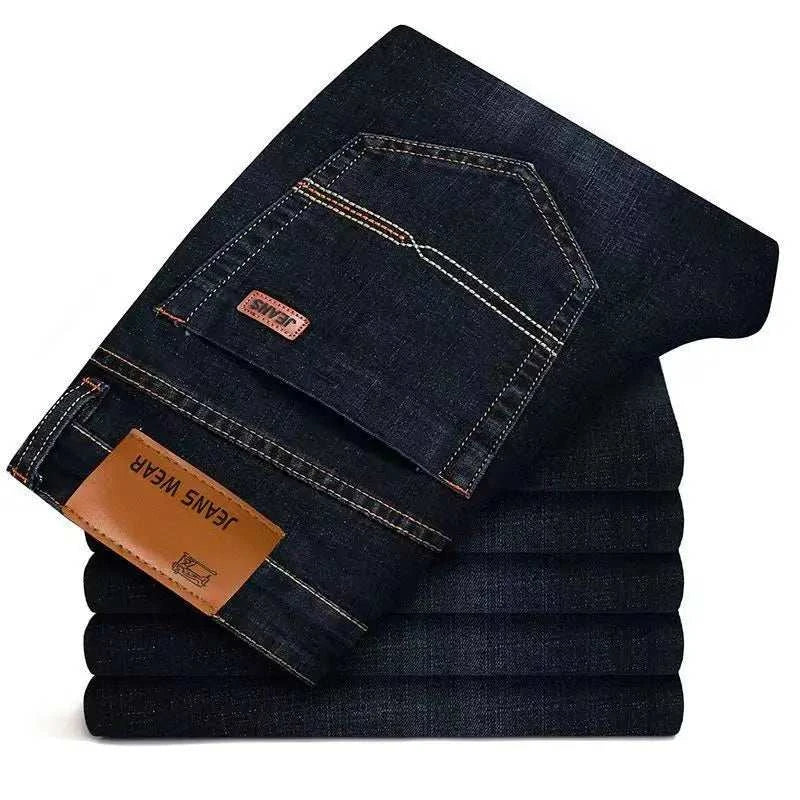 denim jeans for men offers Men Dark Blue Fashion Straight Jeans Men 2025